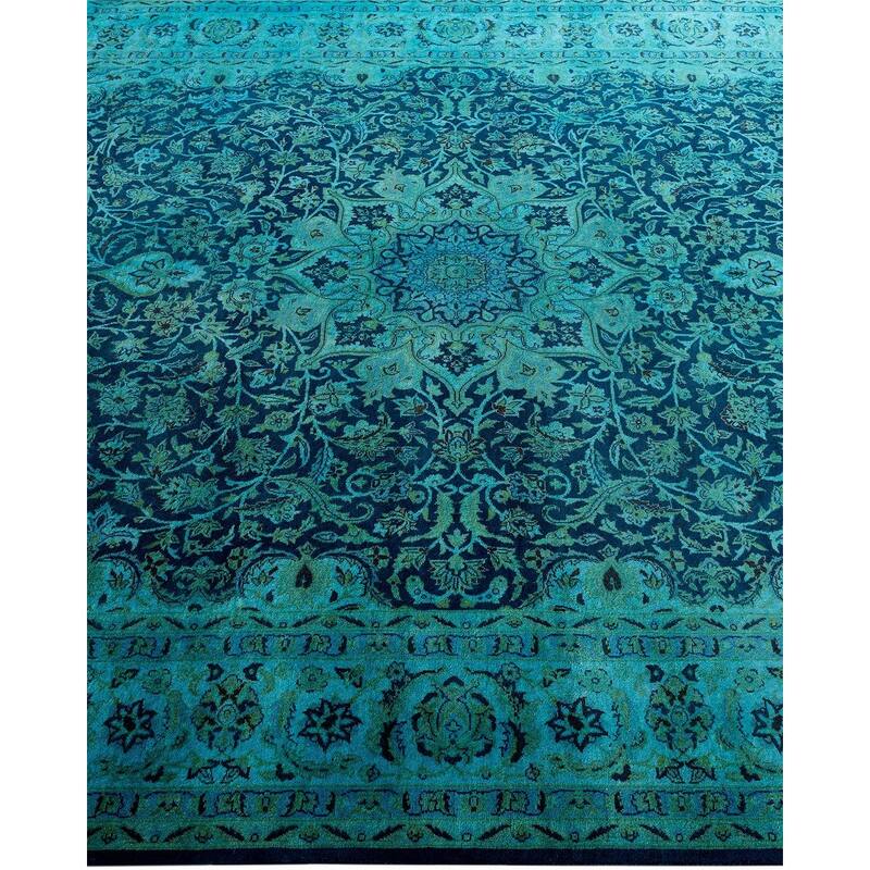 Fine Vibrance One-of-a-Kind Hand-Knotted Area Rug - Blue, 6' 2" x 9' 3" - 6' 2" x 9' 3"