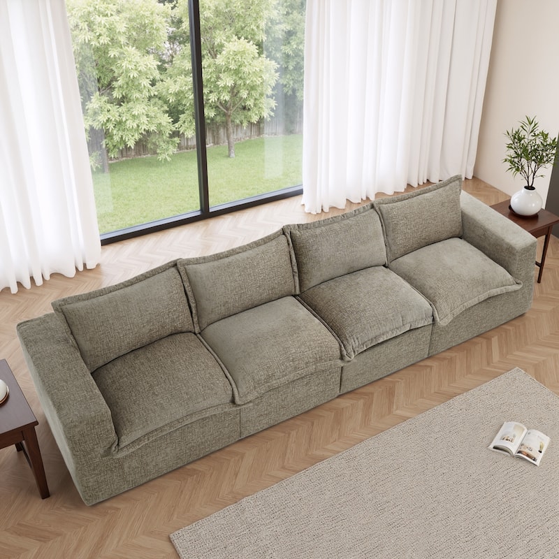 No Assembly Chenille Modular Sectional Sofa Comfy Cloud Couch