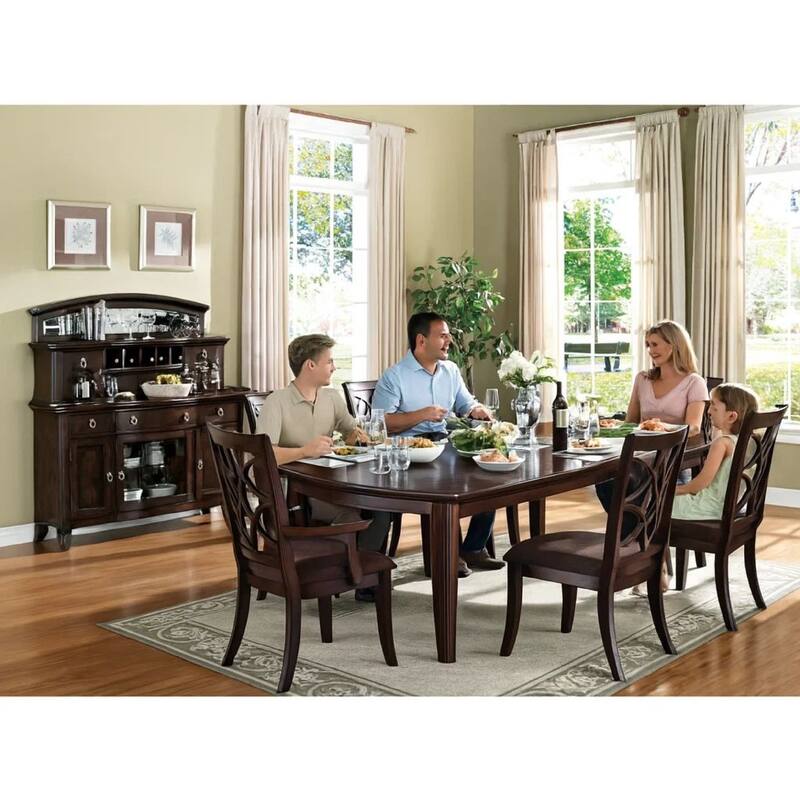 Elegant Dining Table, Dark Walnut Brown