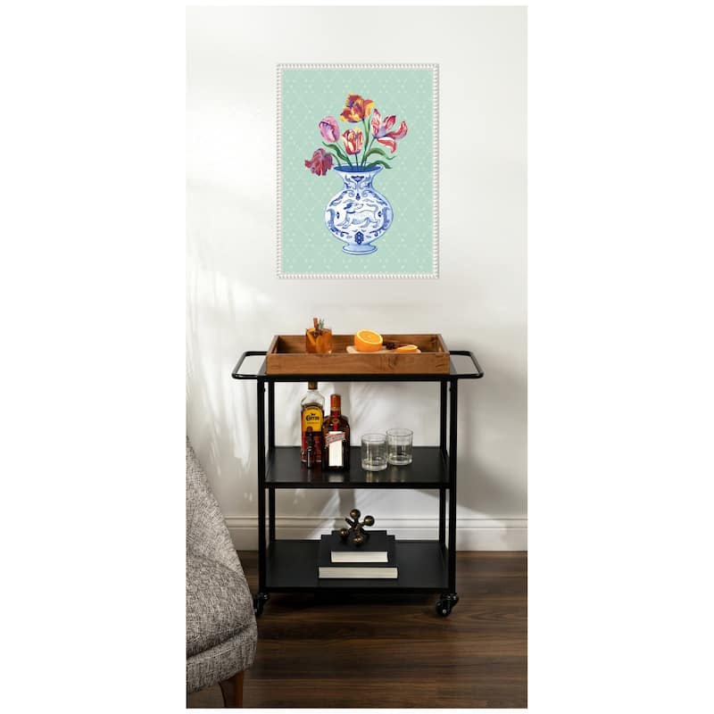 Kate and Laurel Tulip Vase by Lucia Gianello Framed Canvas Wall Art Print