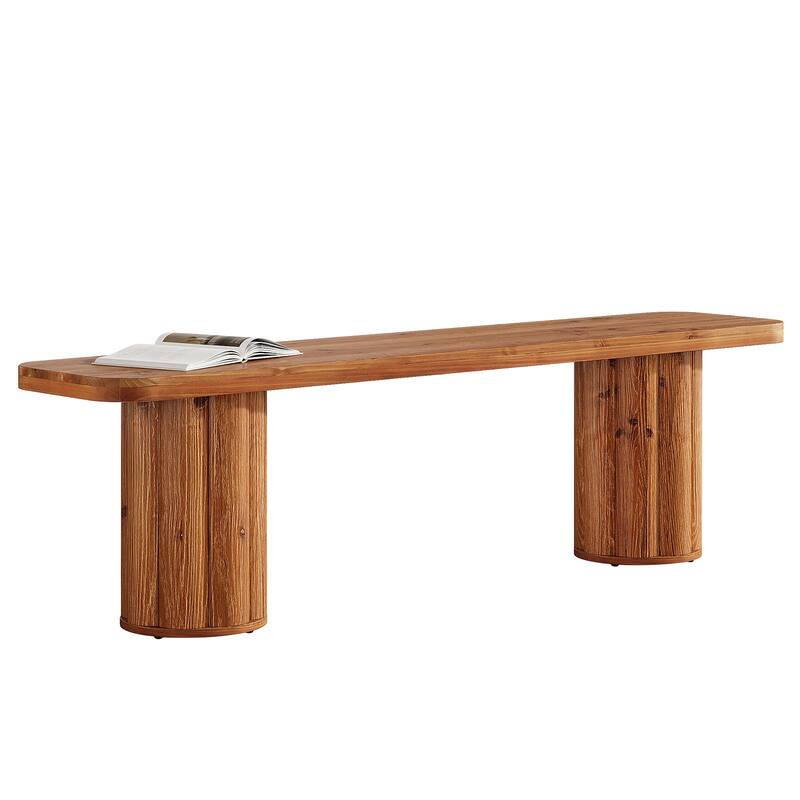 Solid Wood Extra Long Dining Bench, Kitchen Bench Entryway Accent Bench for Dining/Living Room Foyer Entrance Bedroom