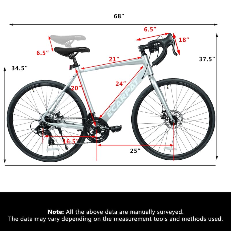 28" Road Bike, Lightweight Aluminum Frame, Disc Brakes, 16-Speed, Fast Acceleration for Men and Women, for High-Intensity Riding