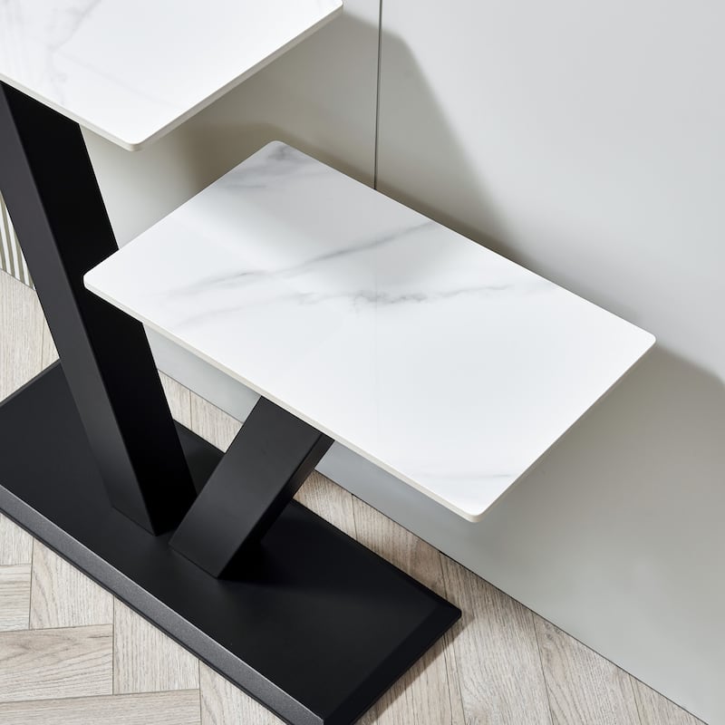Modern Console Table with Metal Frame and Adjustable Foot Pads