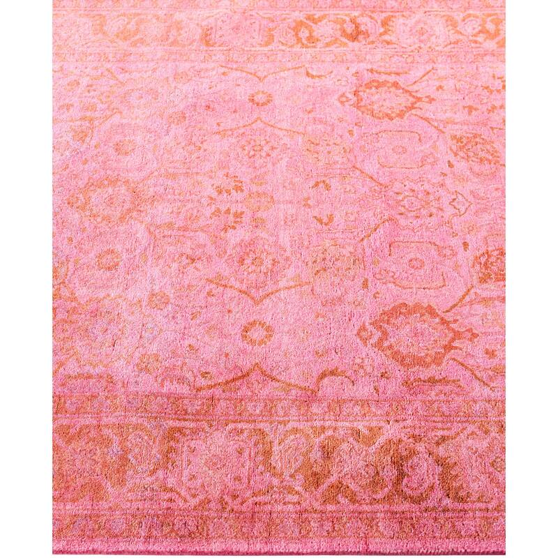 Overdyed One-of-a-Kind Hand-Knotted Runner Rug - Pink - 3' 1" x 8' 1"