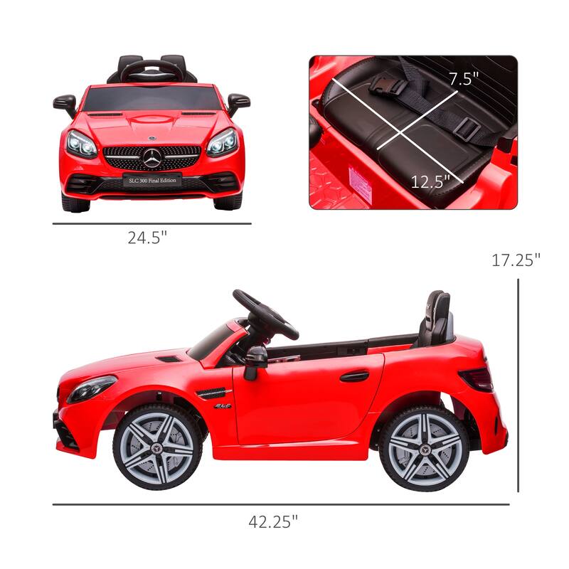 Mercedes SLC 300 Kids Electric Ride On Car with Parent Remote, Music, and LED Lights, Realistic Driving Experience for Kids