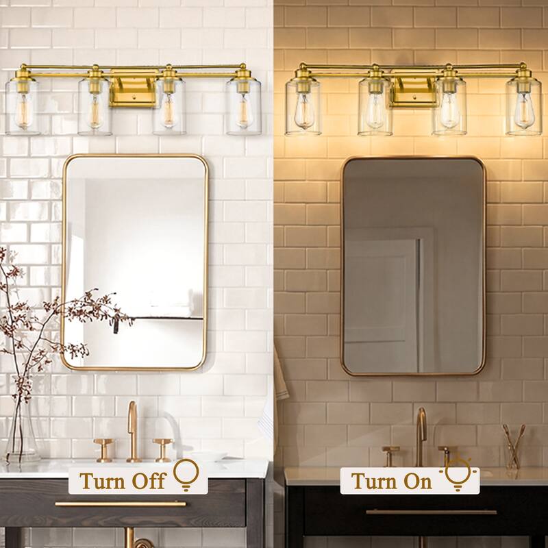 Bathroom Vanity Light,Wall Sconce Lamp Over Mirror with Clear Glass Shade