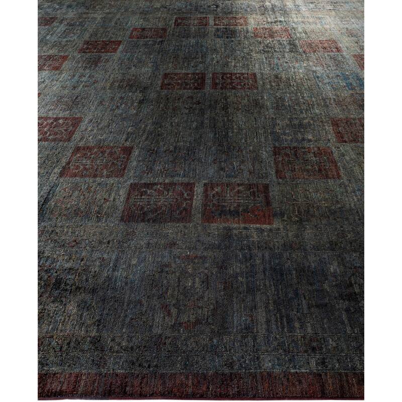 Overdyed One-of-a-Kind Hand-Knotted Area Rug - Gray - 12' 3" x 17' 6"