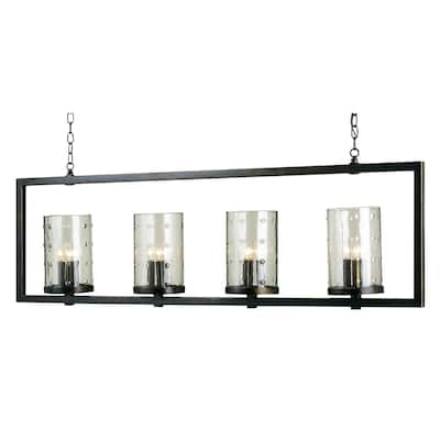 Currey & Company Longhope Rectangular Chandelier - 18"h x 55"w x 6"d