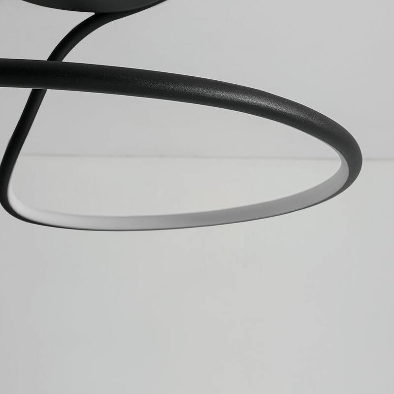 Modern Flow Line Dimmable LED Semi Flush Mount Light 16.9 in