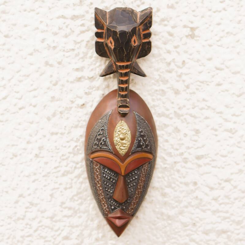 Novica Handmade Elephant Ancestor African Wood Mask