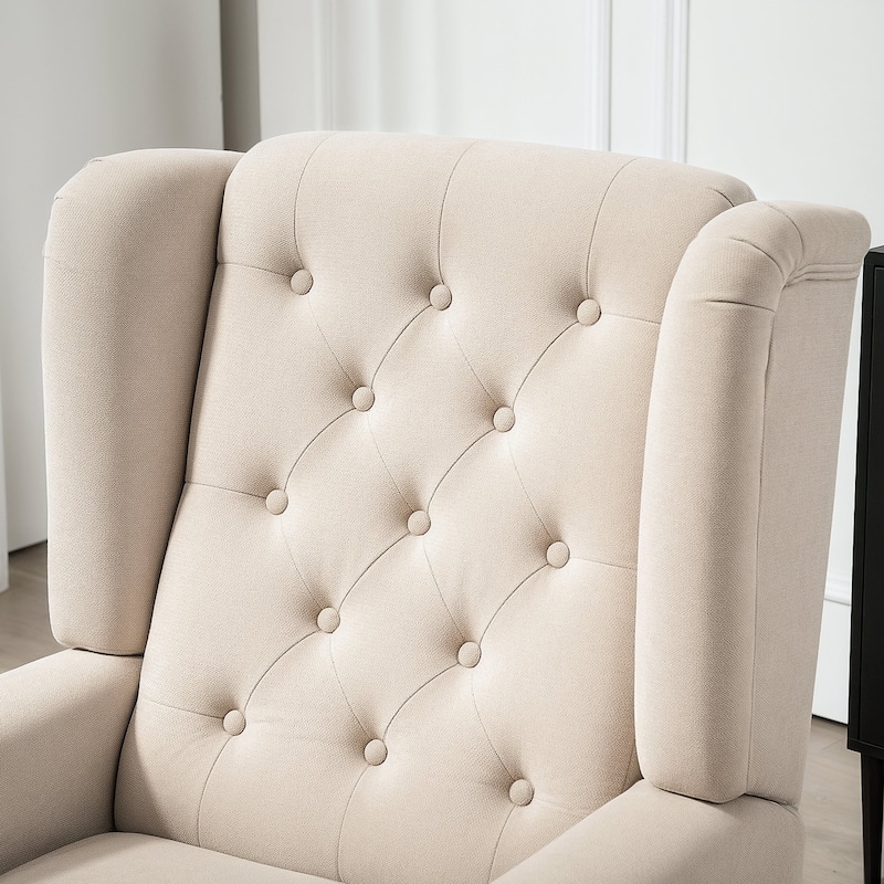 HOMCOM Copper Grove Guanta Tufted Wood Leg Accent Chair