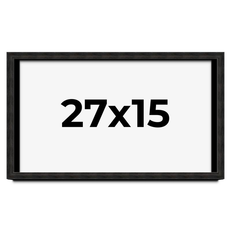 27x15 Shadow Box Black Rustic Barnwood Display Frame | 1.125 Inch