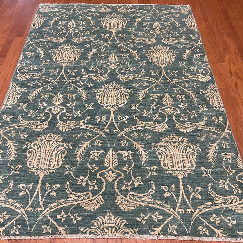 HERAT ORIENTAL Handmade Vegetable Dyed Ikat Wool Rug - 5'7" x 8'1"