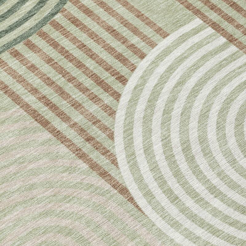 Machine Washable Indoor/ Outdoor Modern Basehor Chantille Rug