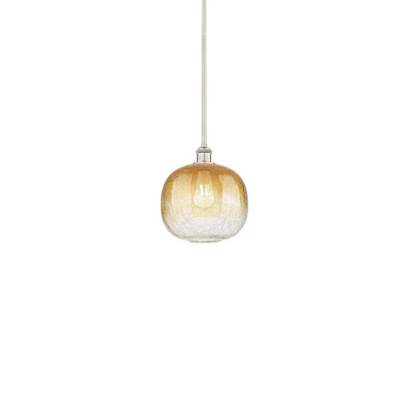 Innovations Lighting 616-1S-12-11 Brookhaven Sphere Pendant Brookhaven - Brushed Satin Nickel / Amber