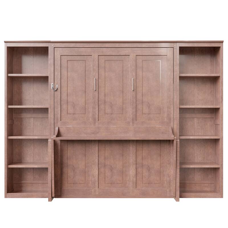 Murphy Bed with Built-In Desk and Bookshelf by Harper&Bright Designs