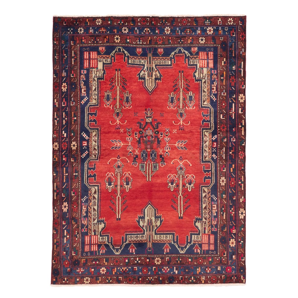 ECARPETGALLERY Hand-knotted Melis Red Wool Rug - 5'3 x 7'5