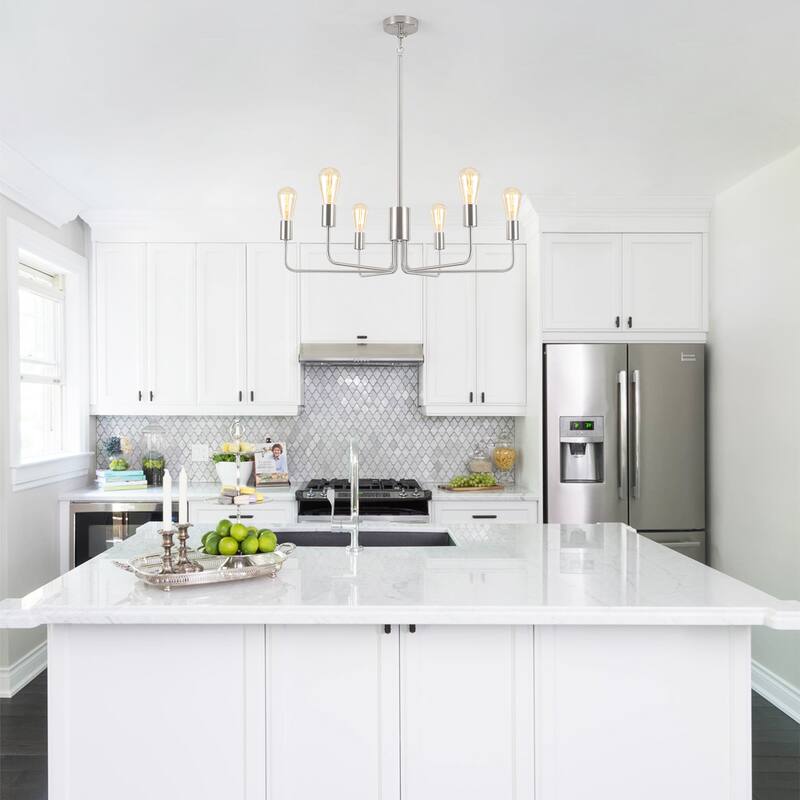 6-Light 30.15"W Kitchen Island Modern Chandeliers for Living Room