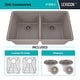 preview thumbnail 6 of 8, Lexicon Platinum 32" Quartz 50/50 Double Bowl Sink with Grids & Drain