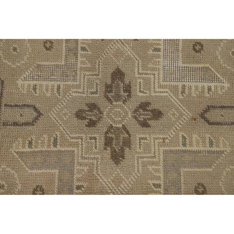 Geometric Tabriz Vintage Persian Rug Handmade Traditional Wool Carpet - 9'5" x 13'0"