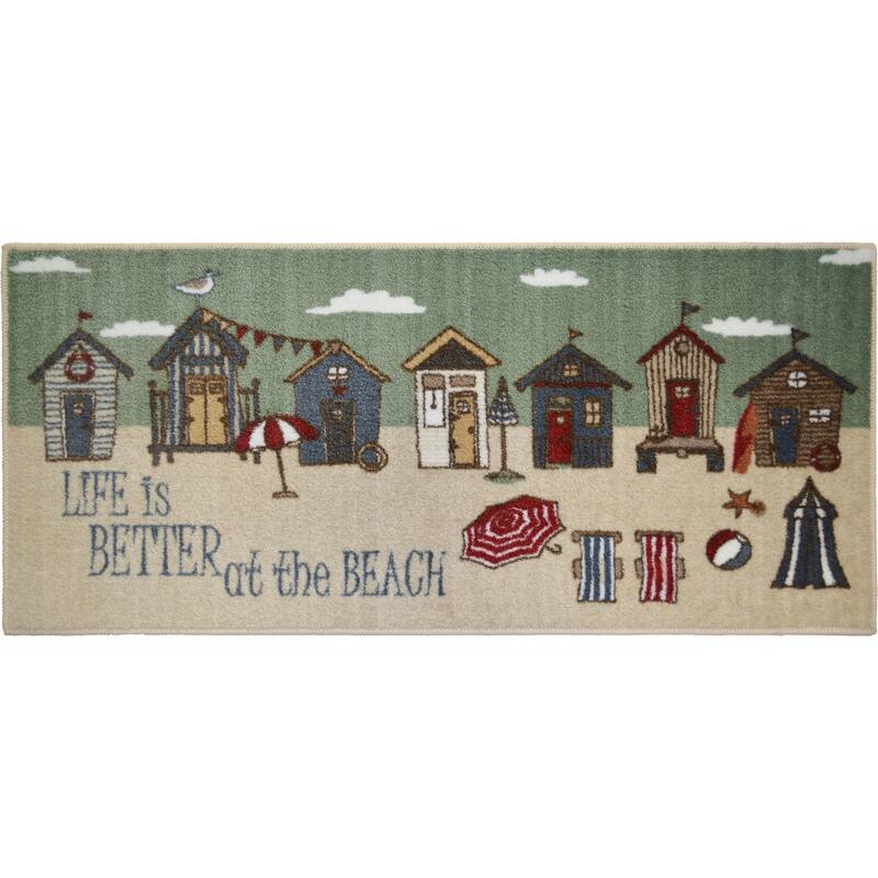 Seaside Better at the Beach Coastal Rug - 20"x44"