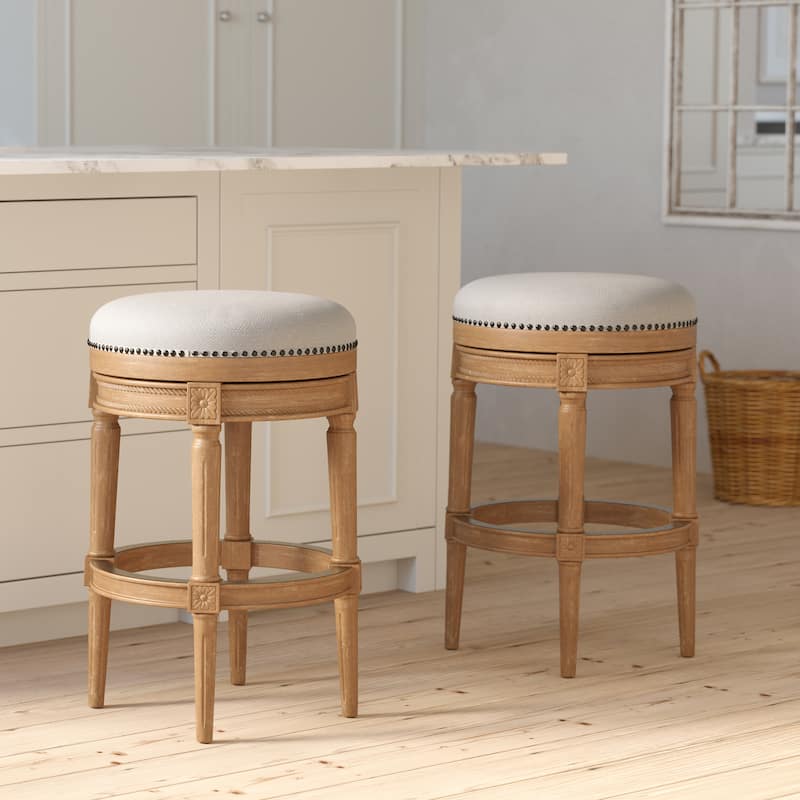 New Ridge Home Goods Chapman Counter-Height Backless Swivel Bar Stool - Counter Height