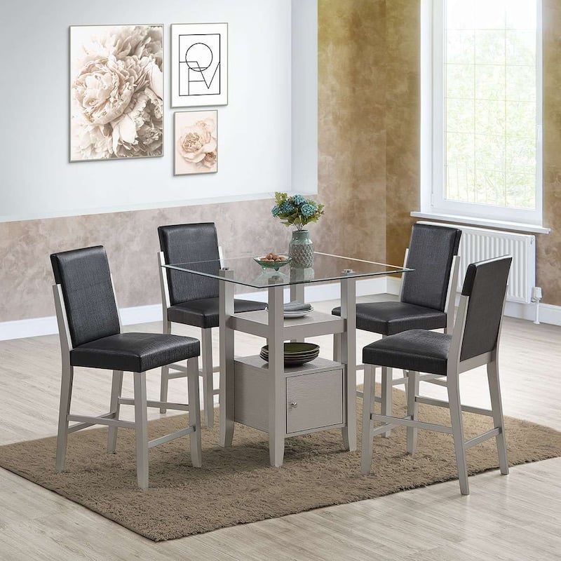 24-Inch, Counter Height Bar Stools, 2-Pack, Champagne/Black