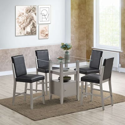 24-Inch, Counter Height Bar Stools, 2-Pack, Champagne/Black