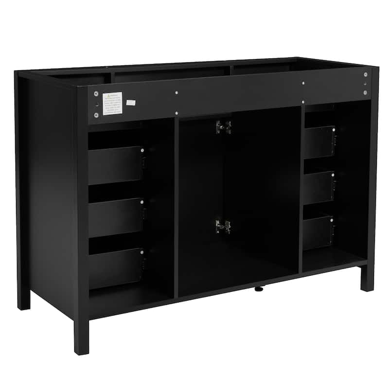 47" Bathroom Vanity without Sink, Cabinet Only, 2 Doors and 8 Drawers, Soft Close System, Classic Design