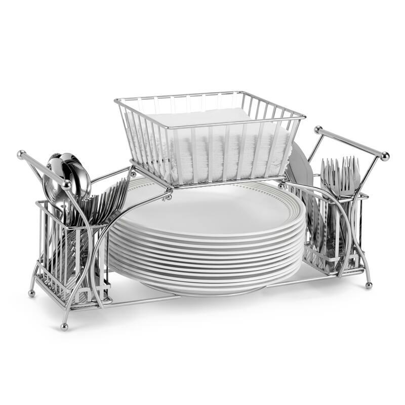 Utensil Buffet Caddy - Includes Napkin, Utensil and Plate Holder