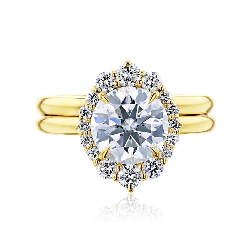 Annello by Kobelli 14k Gold Forever One Raphaela Bridal Set (DEF/VS, DEF/VS) - Yellow - 5