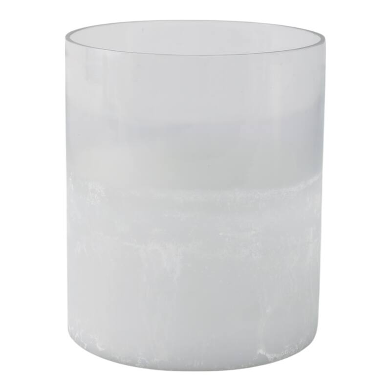 Glass Frosted Finish Pillar Candle Holder - Clear