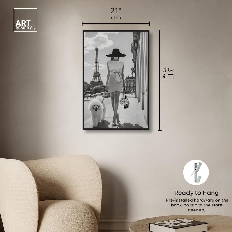 Poodle Paris Canvas by Art Remedy