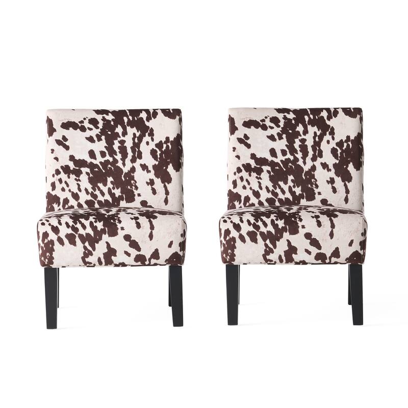 Saloon Contemporary Fabric Slipper Accent Chair (Set of 2) by Christopher Knight Home