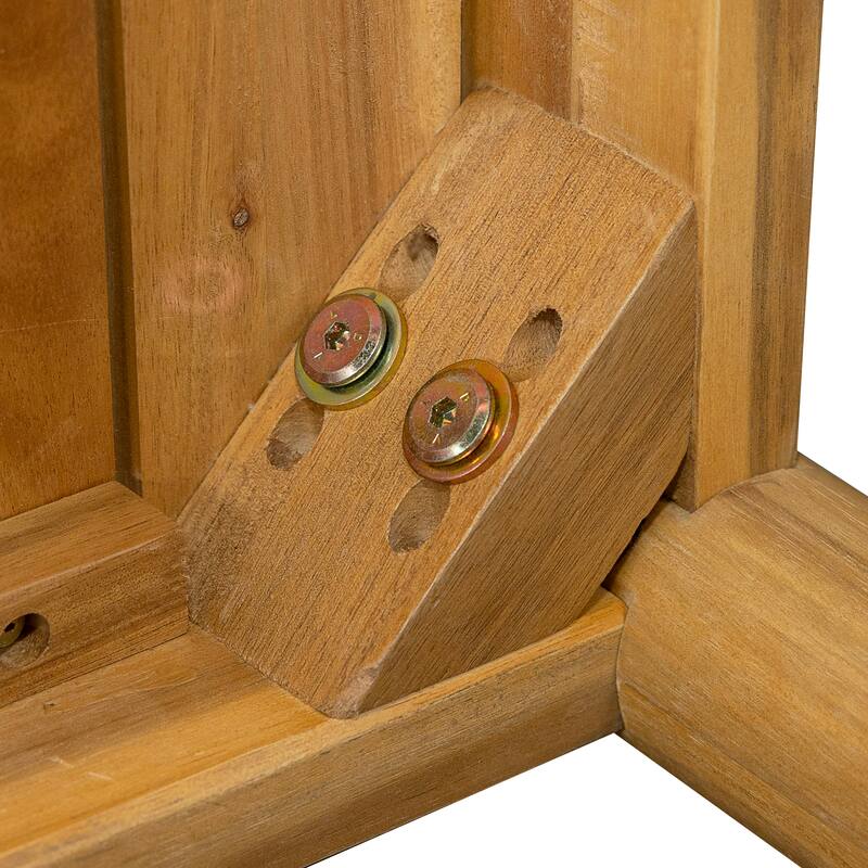 Acacia Wood Dining Table Light Teak Finish Outdoor Patio Garden Balcony