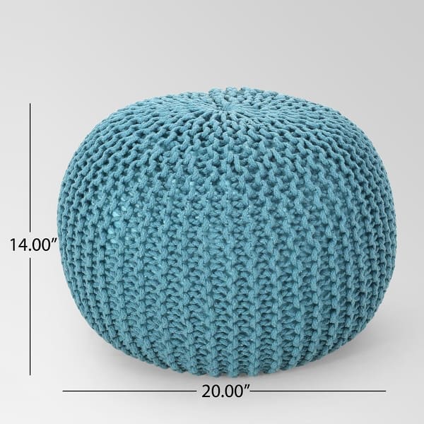 dimension image slide 0 of 9, Moro Handcrafted Modern Cotton Pouf by Christopher Knight Home