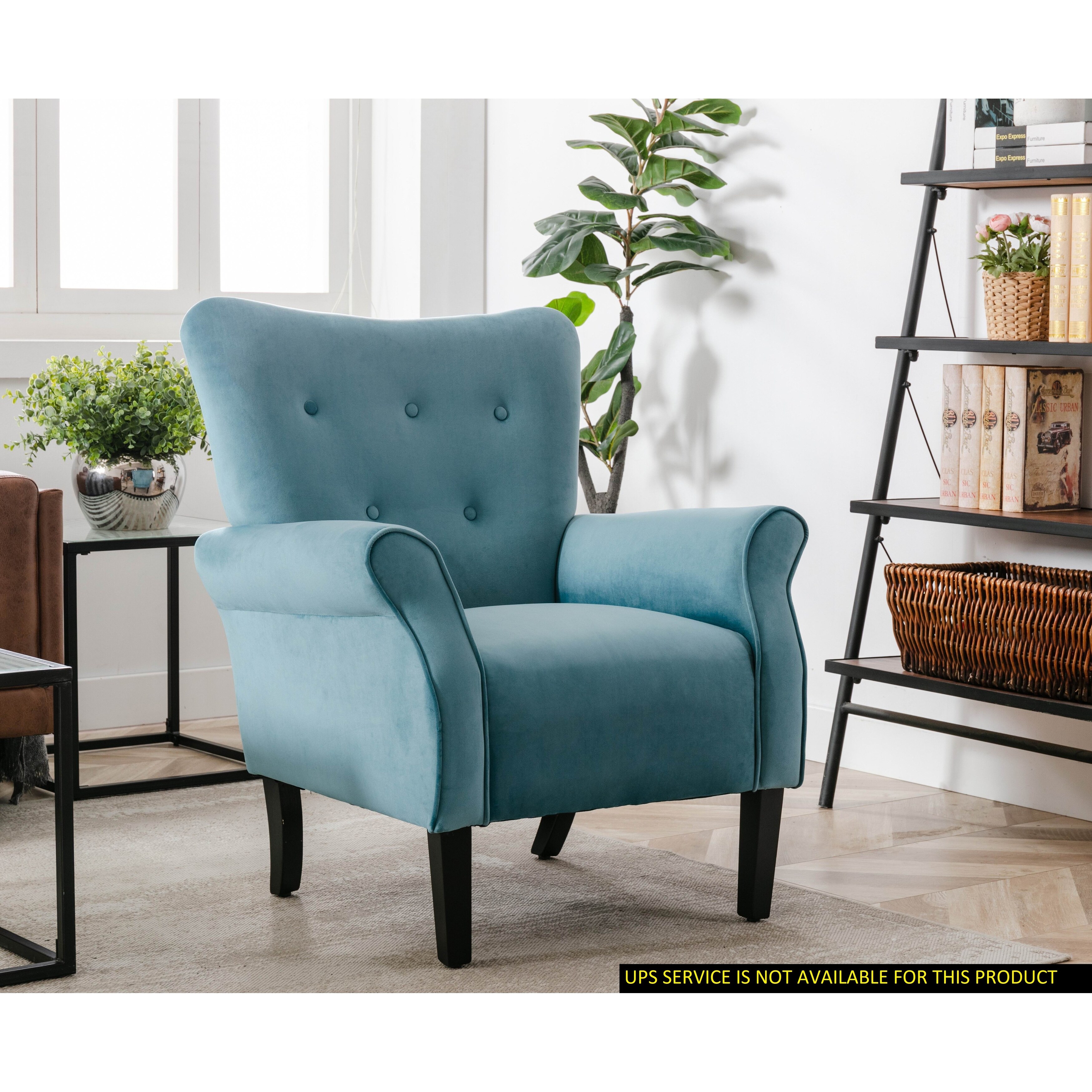 Tufted rolled deals arm chair