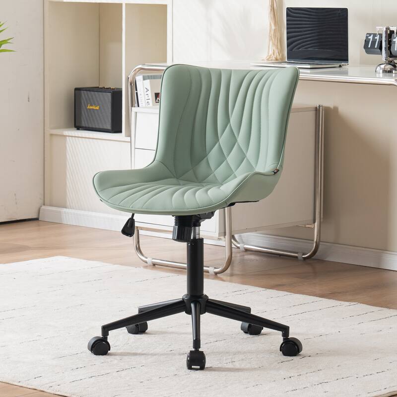 Armless Office Chair Swivel Home Office Desk Chairs with Wheels