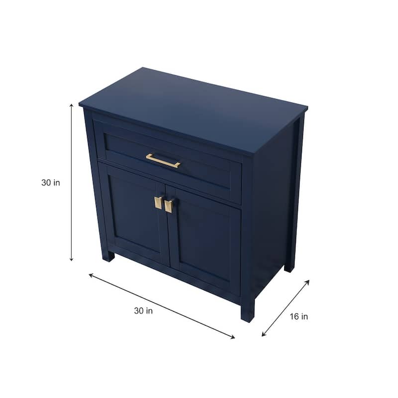 Indigo Home 30 Inch Bathroom Storage Freestanding Cabinet - 30 x 16