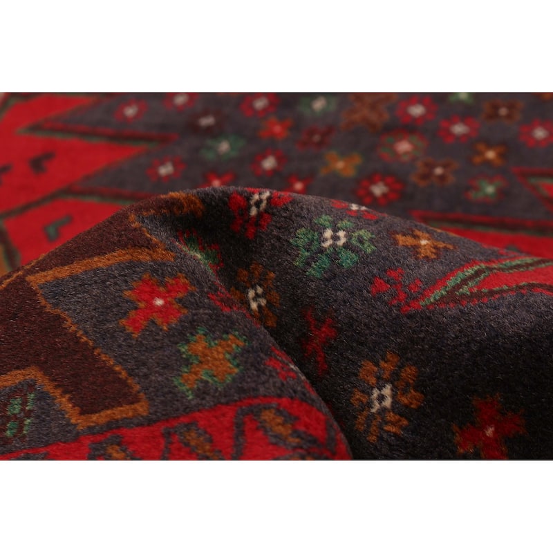 Teimani Navy, Red Rug 3'11" x 6'11" - 3'11 x 6'11