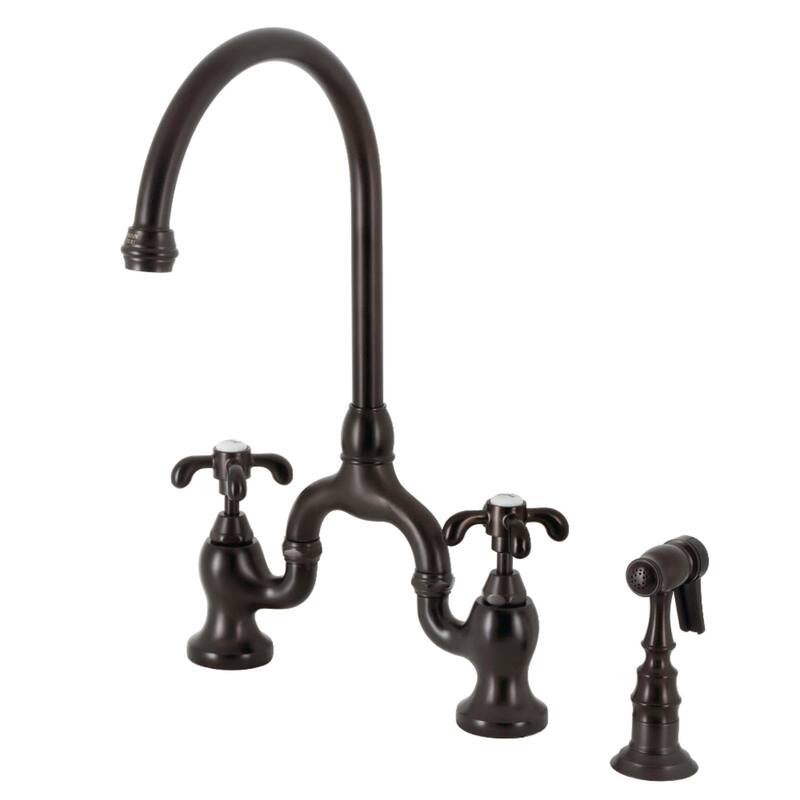 Kingston Brass KS779.TXBS French Country 1.8 GPM Bridge Kitchen Faucet - Oil Rubbed Bronze