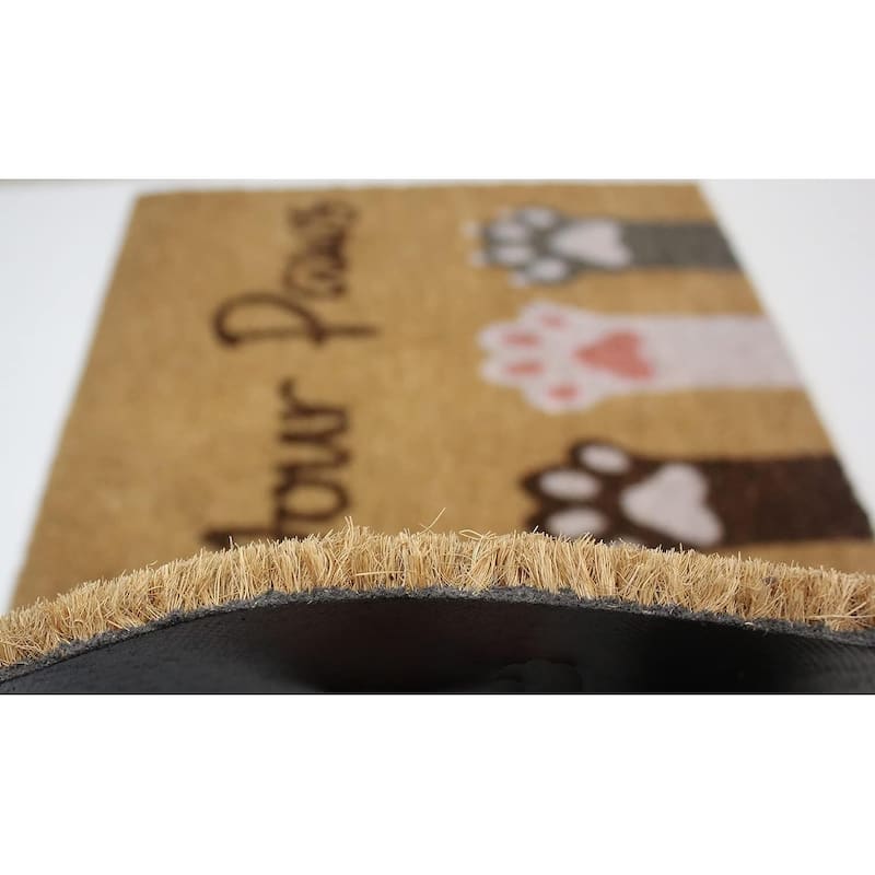 Printed Coir Doormat, Durable Outdoor/Indoor Rug, Welcome Mat, Pets