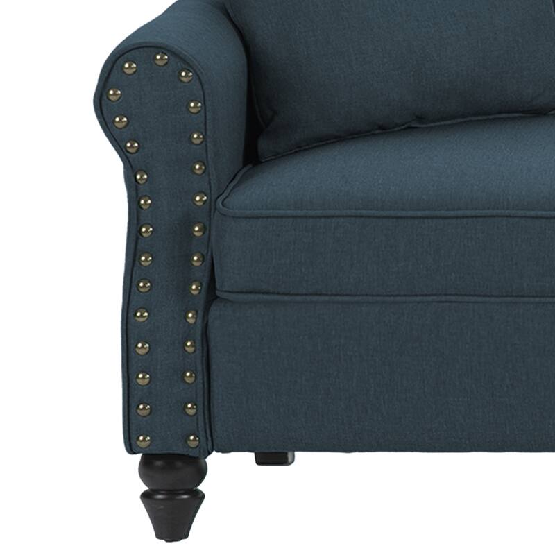 73" Sofa with Nailhead Trim Rolled Arms