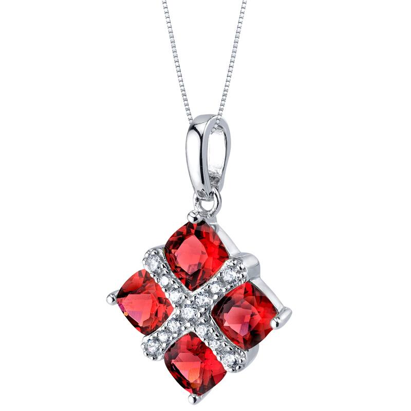 2.75 ct Garnet Pendant in Sterling Silver