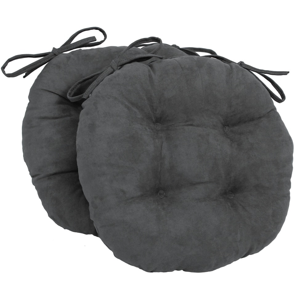 16-inch Round Indoor Microsuede Chair Cushions (Set of 2, 4, or 6)