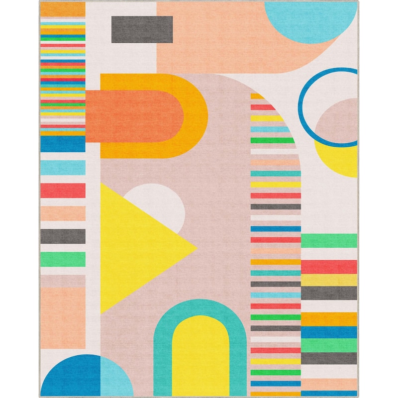 Well Woven Apollo Parade Modern Geometric Kids Flat-Weave Area Rug
