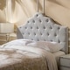preview thumbnail 4 of 28, Marlen Adjustable Full/ Queen Tufted Fabric Headboard by Christopher Knight Home Light Grey Fabric - Full