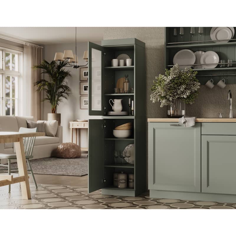 100% Solid Wood 16.5" Kitchen Pantry Cabinet with Doors by Palace Imports