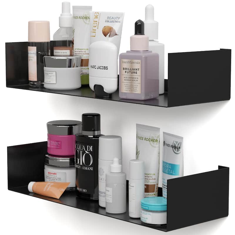 Wallniture Bali U Shape Floating Shelves Metal Bookshelf Wall Hanging Shelf (Set of 2)