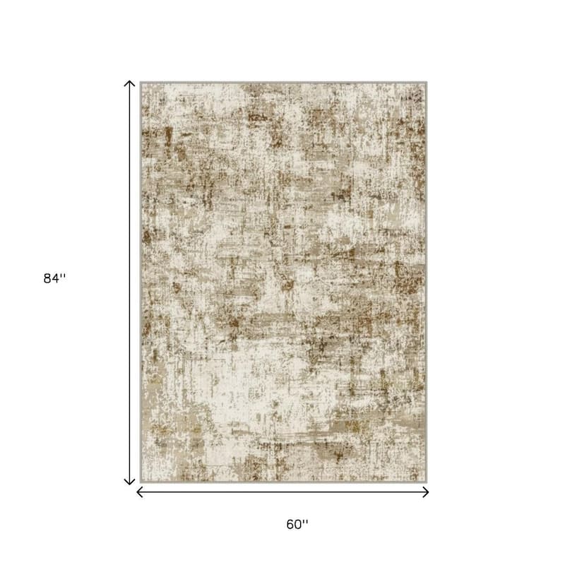 HomeRoots Abstract Modern Rectangle Area Rug